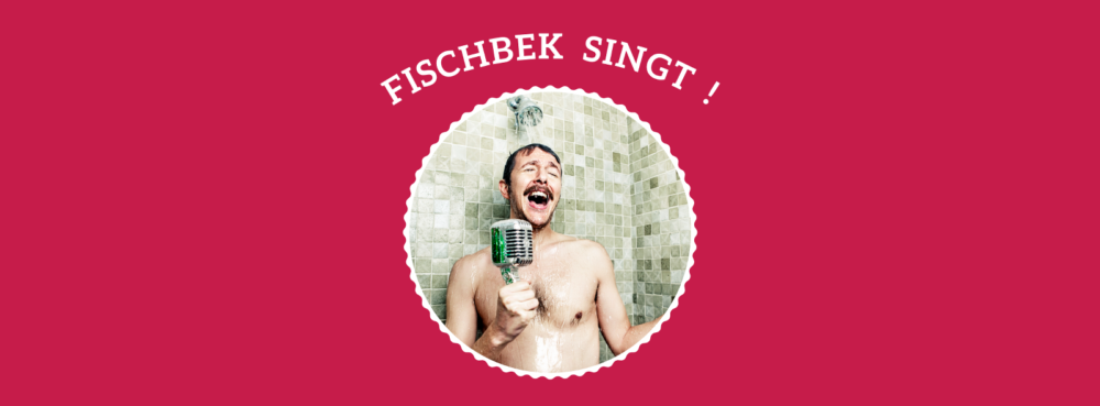Ein singender Mann unter der Dusche